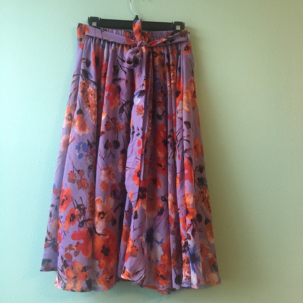 Purple Floral Skirt